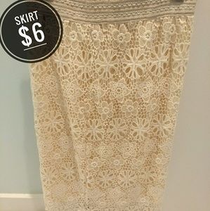 White lace skirt